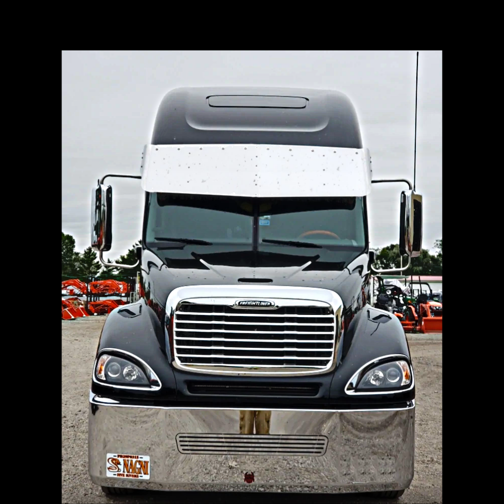 Visor 23" - 22" 3 holes on side Freightliner Columbia/Century Semi V Style With 3/4” (10) Lights Holes With Stainless Steel 304