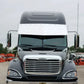 Visor 23" - 22" Freightliner Columbia/Century Semi V Style w/ (10) 3/4” Lights Holes - Stainless Steel 304 - 2 Hole Side Mount