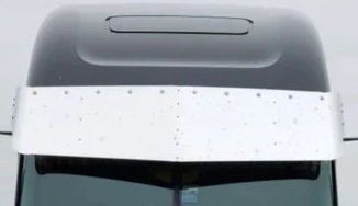 Visor 23" - 22" Semi V Style w/ (10) 3/4" Light Holes, Fits Freightliner Century / Columbia / Coronado 3 Hole Side Mount S.S 304