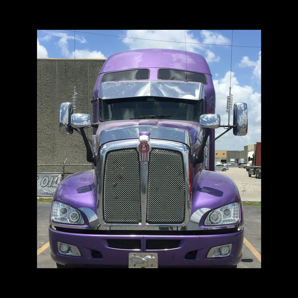 Visor Bowtie 6 Hidden Light Holes Fits Curved Glass Kenworth T600, T660, T800, W900. 12-1/2” Reduced 7-3/4”