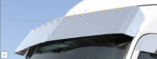 Visor Curved Windshield Peterbilt 567/579 15.5 inch Drop Visor (10 Light  M3 Style)