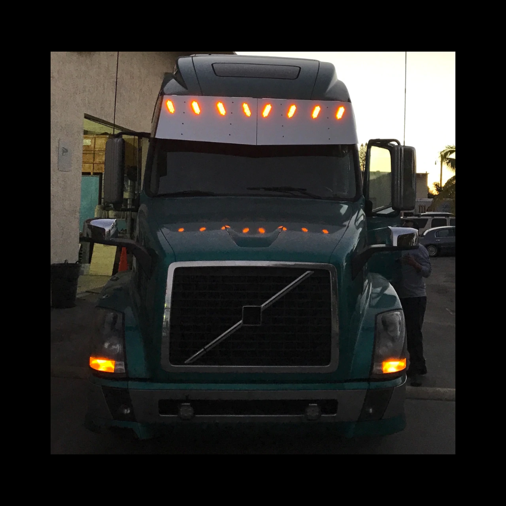 Visor fits Volvo V-Style 8 Hidden Light Hole Fits Volvo VNL High Roof