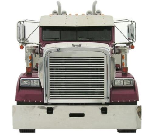 Visor Gangster 15" Stainless Steel Freightliner Flat Top Classic / FLD  - Door Mounted Mirros (1991+)