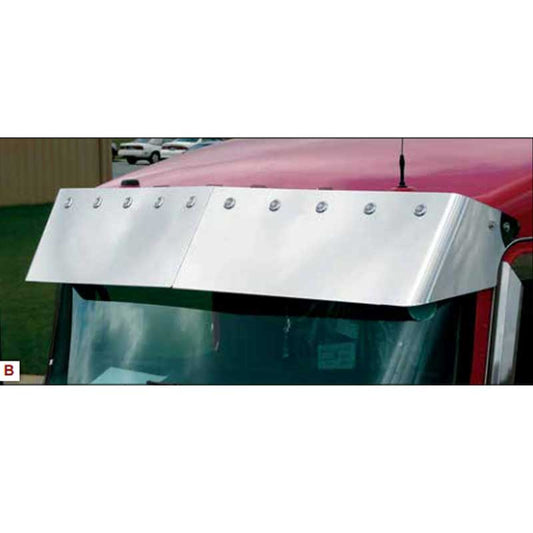 Visor Kenworth T660 Curved Glass Blind Mount w/ (10) 3/4” Light Holes