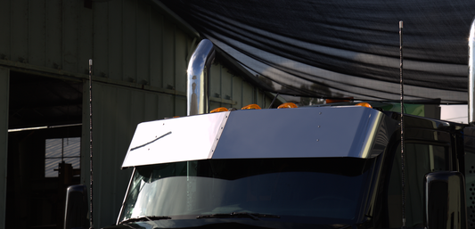 Visor Peterbilt '24 & Older 579 14-1/2” Drop Visor (Flat top/Day Cab, Uses OEM Brackets)