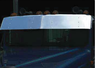 Visor V Style 13” x 15” International Flat Window (CUSTOM w/10-3/4” Light Holes Evenly Spaced Across the top Face)