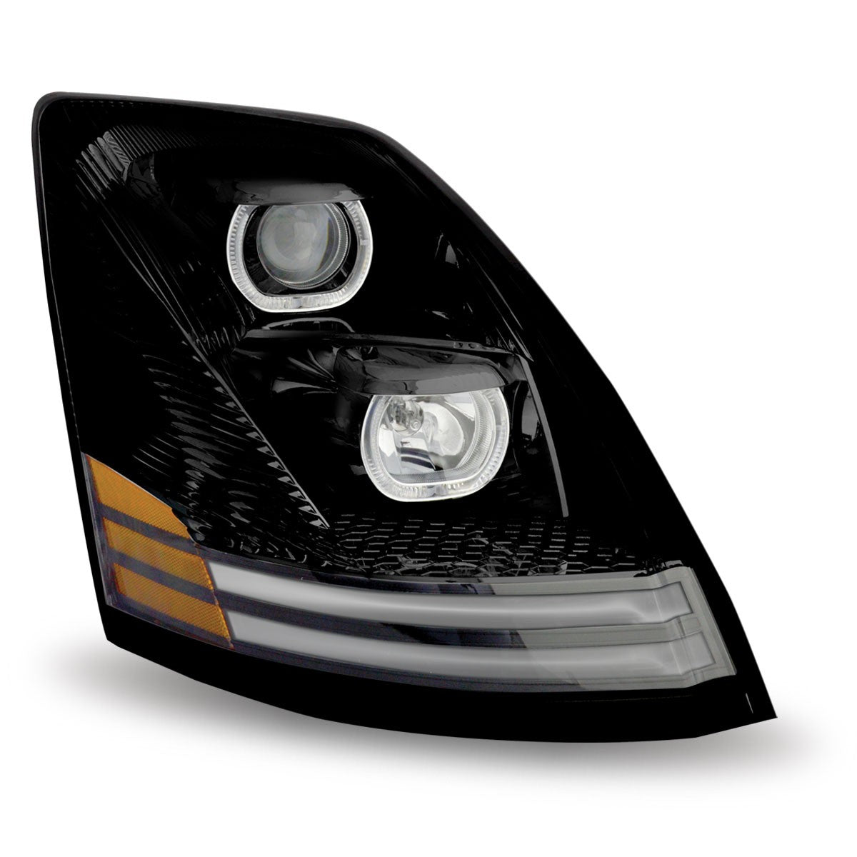 Volvo VN\VNL Black Halogen Headlight Assembly