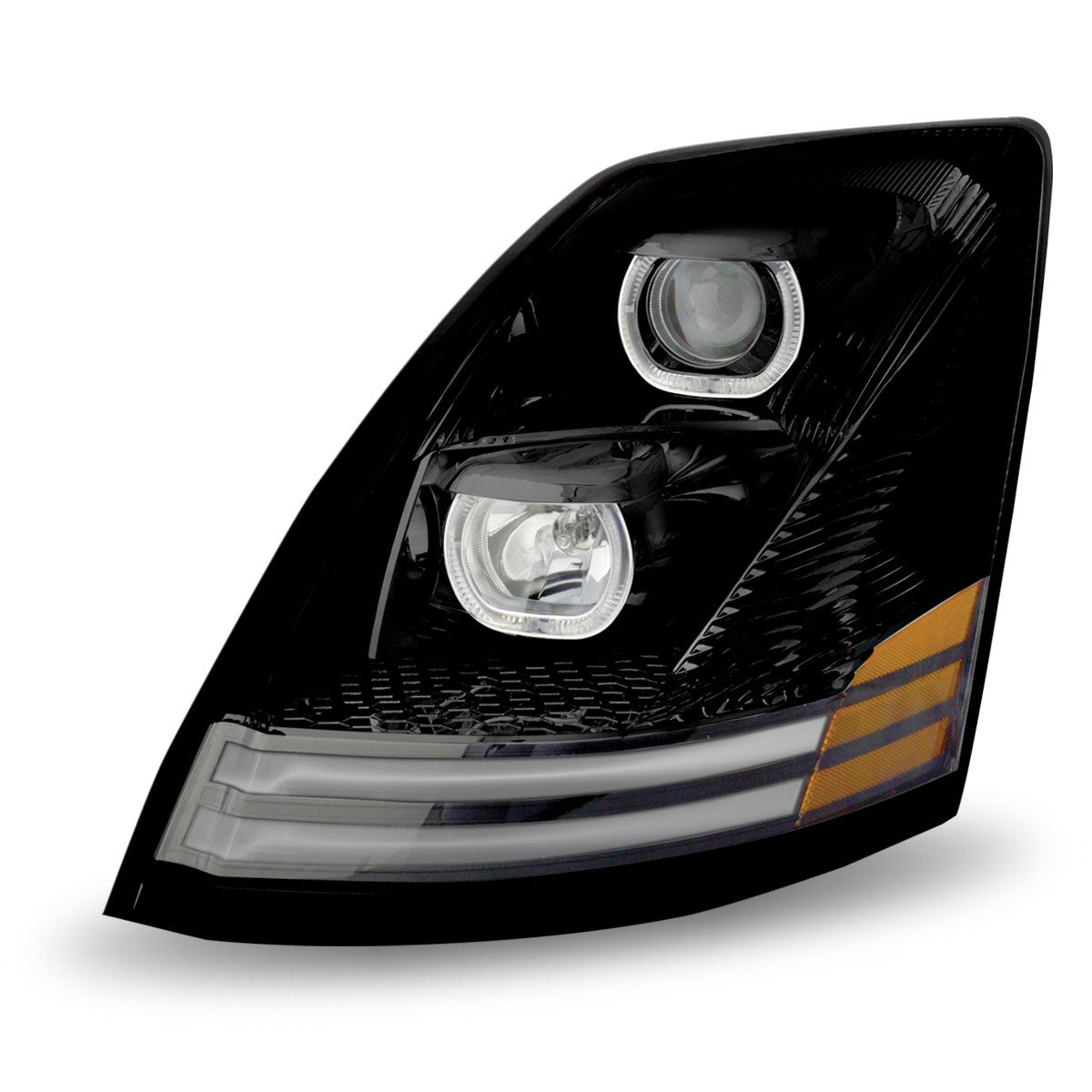 Volvo VN\VNL Black Halogen Headlight Assembly
