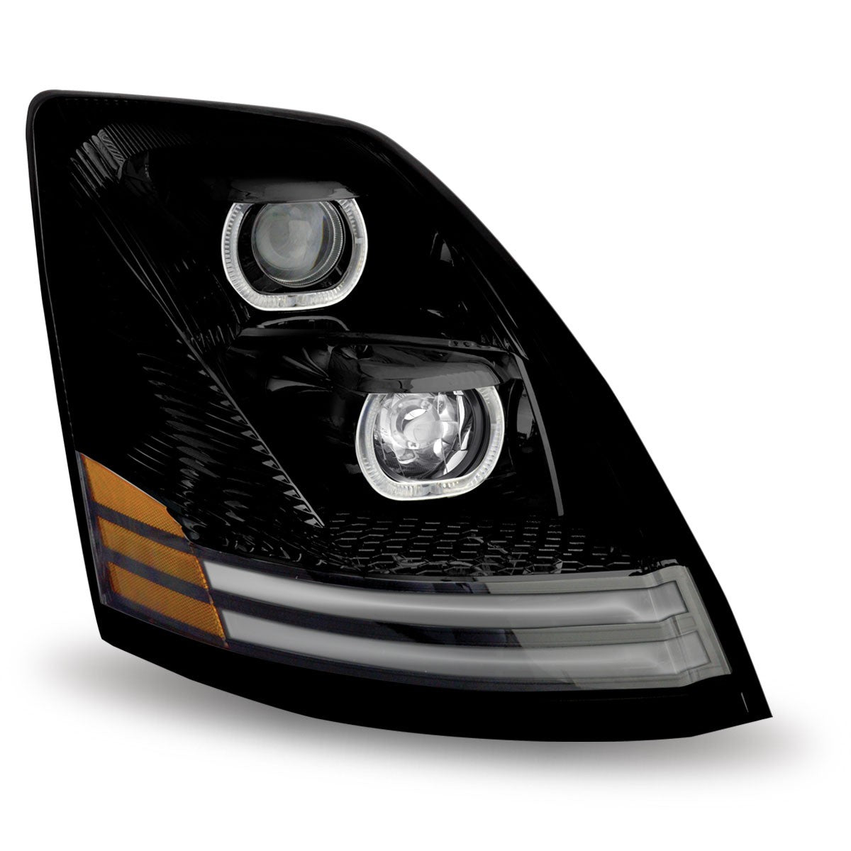 Volvo VN\VNL Black LED Projector Headlight Assembly