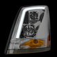 Volvo VN/VNL Chrome Projector Headlight W/White High Power LED Poisition/Daytime Running Light - Driver