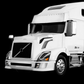 Volvo VN/VNL Chrome Projector Headlight W/White High Power LED Poisition/Daytime Running Light - Driver