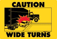 Wide Turns Decal nw/Truck Sticker