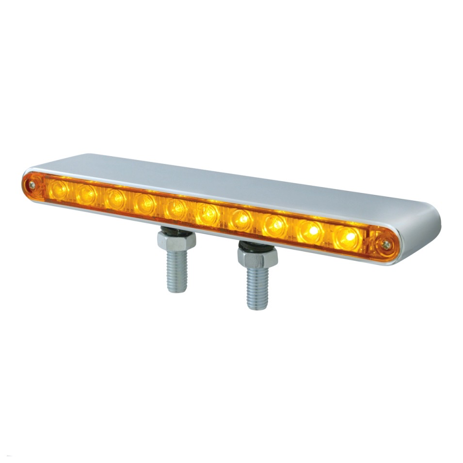 10 Led 9 Double Face Light Bar - Amber & Red Led/amber Lens Lighting Accessories