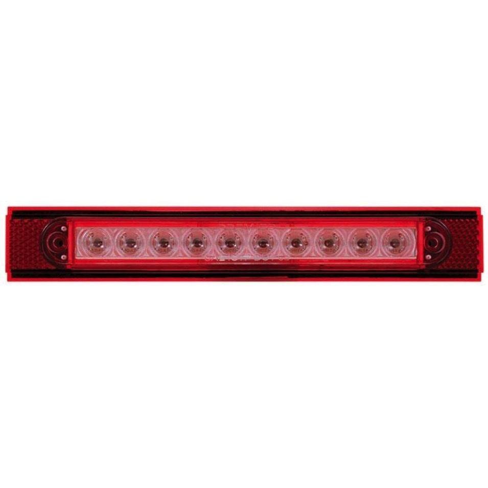 10 Led Conspicuity Reflector Plate Light - Red Led/clear Lens Lighting & Accessories