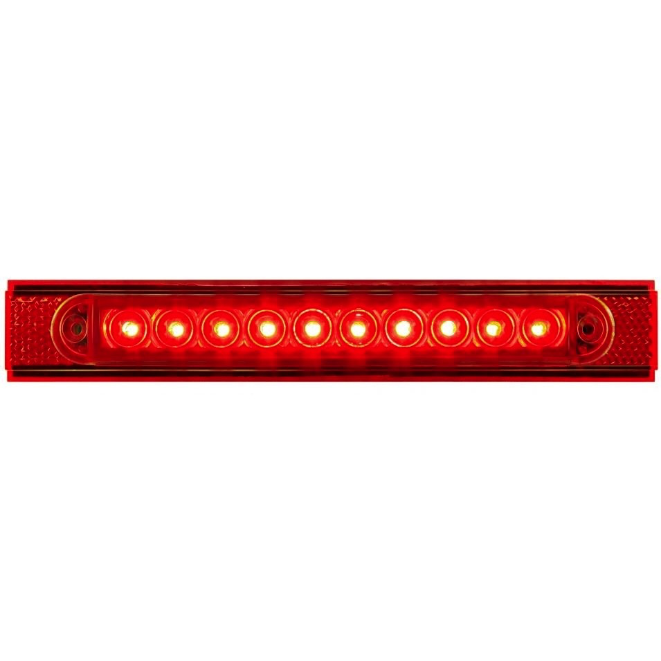 10 Led Conspicuity Reflector Plate Light - Red Led/red Lens Lighting & Accessories