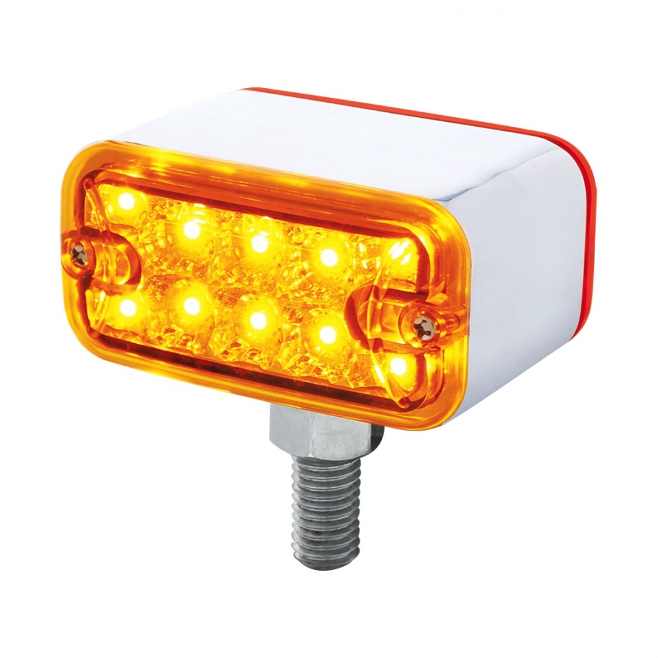 10 Led Dual Function Double Face Reflector Light - T Mount - Amber/red Lens - No Bezel Lighting & Accessories