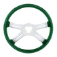 18" Vibrant Color 4 Spoke Steering Wheel - Emerald Green