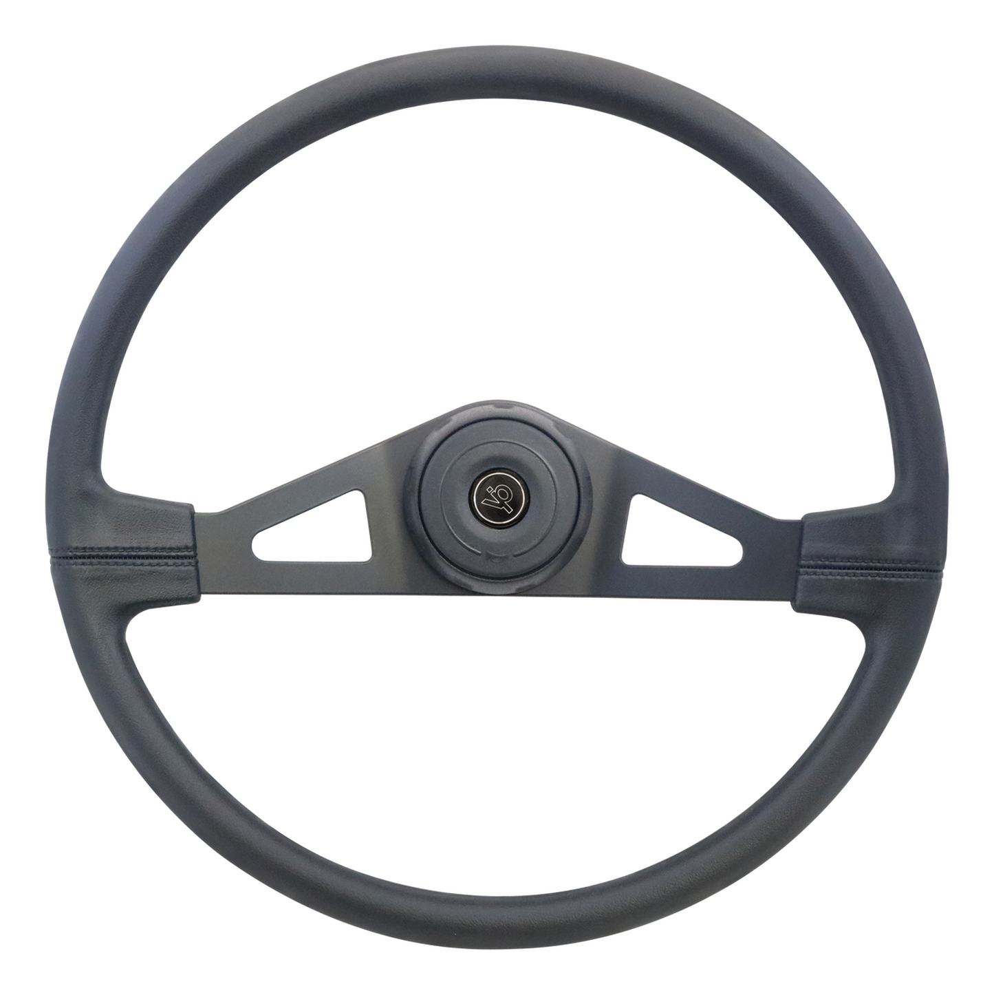 20'' Polyurethane Rim Steering Wheel (3 holes), Black 2-Spoke w/Triangle Cut Outs, Black Textured Bezel, VIP Black H.B