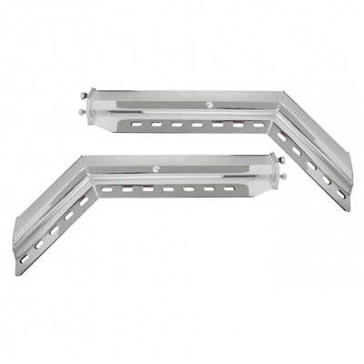 30'' Chrome 45 Degree Angled Heavy Duty Mud Flap Hanger - 2" Bolt Pattern