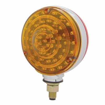 Chrome 48 Amber/40 Red Led Double Face Transparent Turn Signal Light - Amber/Red Lens
