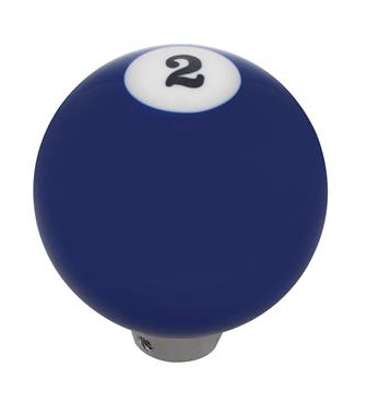 Number 2 Pool Ball Gearshift Knob - Gloss Blue